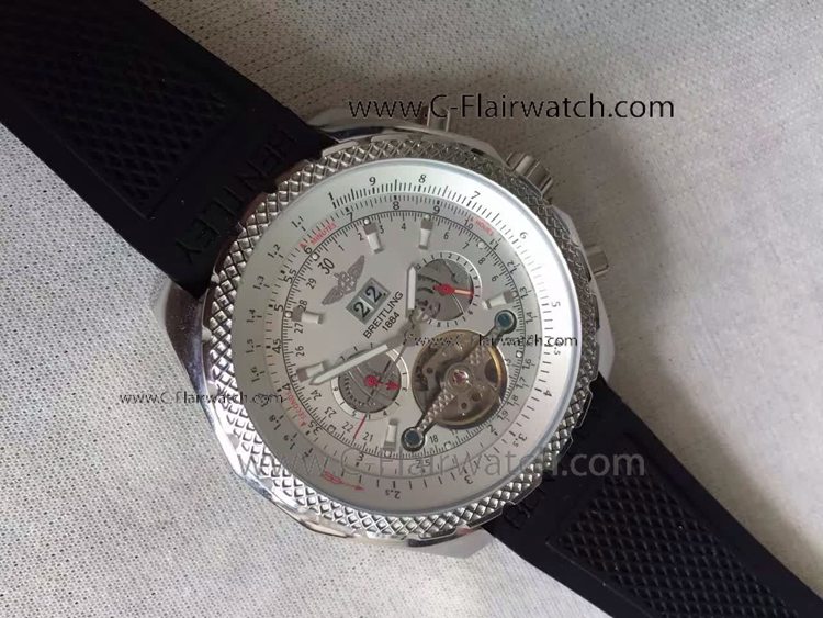 Clone Breitling 1884 Bentley Tourbillon Watch Black Rubber